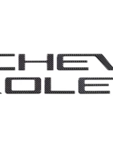 Tufskinz "Chevrolet" Tailgate Letter Inserts Fits 2019-2020 Chevrolet Silverado Silverado HD 7 Piece Kit In Real Carbon Fiber(Domed)                                     - SVD003-DCF-G - Image 2
