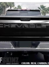 Tufskinz "Chevrolet" Tailgate Letter Inserts Fits 2019-2020 Chevrolet Silverado Silverado HD 7 Piece Kit In Real Carbon Fiber(Domed)                                     - SVD003-DCF-G - Image 3