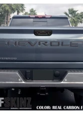 Tufskinz "Chevrolet" Tailgate Letter Inserts Fits 2019-2020 Chevrolet Silverado Silverado HD 7 Piece Kit In Real Carbon Fiber(Domed)                                     - SVD003-DCF-G - Image 4