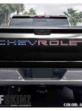 Tufskinz "Chevrolet" Tailgate Letter Inserts Fits 2019-2020 Chevrolet Silverado Silverado HD 7 Piece Kit In American Flag                                     - SVD003-GTO-RWB-G - Image 3