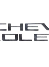 Tufskinz "Chevrolet" Tailgate Letter Inserts Fits 2019-2020 Chevrolet Silverado Silverado HD 7 Piece Kit In Real Carbon Fiber(Raw)                                     - SVD003-RCF-X - Image 3