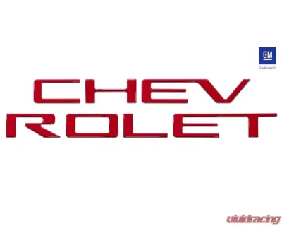 Tufskinz "Chevrolet" Tailgate Letter Inserts Fits 2019-2020 Chevrolet Silverado Silverado HD 7 Piece Kit In Gloss Red - SVD003-RED-G