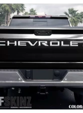 Tufskinz "Chevrolet" Tailgate Letter Inserts Fits 2019-2020 Chevrolet Silverado Silverado HD 7 Piece Kit In Gloss White                                     - SVD003-WHT-G - Image 3
