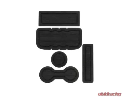 Tufskinz Interior Cup Holder Inserts Fits 2005-2015 Tacoma With/Automatic Transmission 5 Piece Kit In Black/Black - TAC006-FBK-X