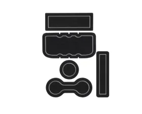 Tufskinz Interior Cup Holder Inserts Fits 2005-2015 Tacoma With/Automatic Transmission 5 Piece Kit In Black/Gray