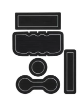 Tufskinz Interior Cup Holder Inserts Fits 2005-2015 Tacoma With/Automatic Transmission 5 Piece Kit In Black/Gray                                     - TAC006-FGY-X - Image 4