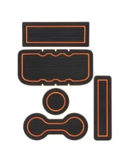 Tufskinz Interior Cup Holder Inserts Fits 2005-2015 Tacoma With/Automatic Transmission 5 Piece Kit In Black/Orange                                     - TAC006-FOG-X - Image 4