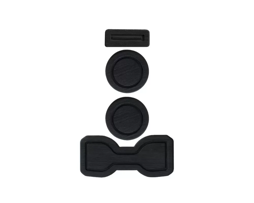 Tufskinz Interior Cup Holder Inserts Fits 2016-2020 Toyota Tacoma Manual Transmission Do Not Include Qi Charger Trim 4 Piece Kit In Black/Black - TAC007-FBK-X