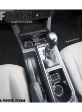 Tufskinz Interior Cup Holder Inserts Fits 2016-2020 Toyota Tacoma Automatic Transmission Include Qi Charger Trim 6 Piece Kit In Black/White                                     - TAC011-FWE-X - Image 2