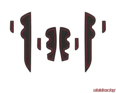 Tufskinz Side Door Pocket Inserts Fits 2016-2020 Toyota Tacoma 8 Piece Kit In Black/Red - TAC012-FRD-X