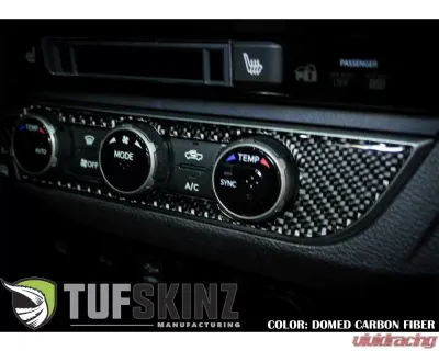 Tufskinz Climate Control Accent Trim Fits 2016-2020 Toyota Tacoma 2-Wheel Drive And Key Ignition(No Push To Start) In Domed Carbon Fiber - TAC019-DCF-G