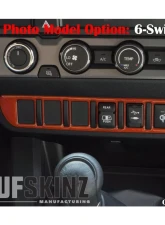 Tufskinz Center Dash Switch Panel With 6-Switches Fits 2016-2020 Toyota Tacoma 1 Piece Kit In Inferno                                     - TAC024-FNO-G - Image 2
