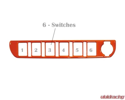Tufskinz Center Dash Switch Panel With 6-Switches Fits 2016-2020 Toyota Tacoma 1 Piece Kit In Inferno - TAC024-FNO-G