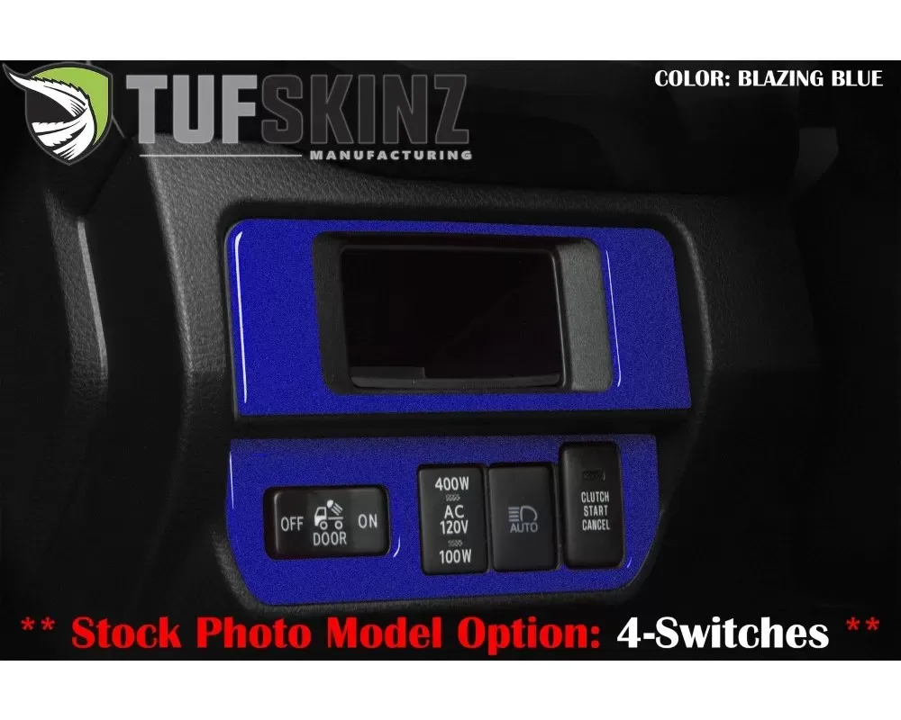 Tufskinz Dim Light Control Accent Trim With 3-Switches Fits 2016-2020 Toyota Tacoma 2 Piece Kit In Blazing Blue - TAC025-GBL-G