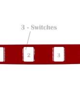 Tufskinz Center Dash Switch Panel With 3-Switches Fits 2016-2020 Toyota Tacoma 1 Piece Kit In Gloss Trd Red                                     - TAC030-RED-G - Image 2