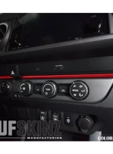 Tufskinz Accent Strip Above Climate Control Fits 2016-2020 Toyota Tacoma 2 Piece Kit In Gloss Trd Red                                     - TAC034-RED-G - Image 2