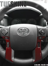 Tufskinz Steering Wheel Trim With 2 Buttons Fits Toyota Models 2 Piece Kit In Ruby Red                                     - TAC037-SNR-G - Image 2