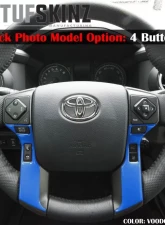 Tufskinz Steering Wheel Trim With 2 Buttons Fits Toyota Models 2 Piece Kit In Voodoo Blue                                     - TAC037-VODB-G - Image 2