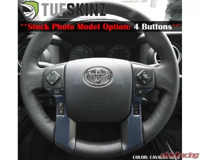 Tufskinz Steering Wheel Trim With 3 Buttons Fits Toyota Models 2 Piece Kit In Cavalry Blue - TAC038-CYB-G