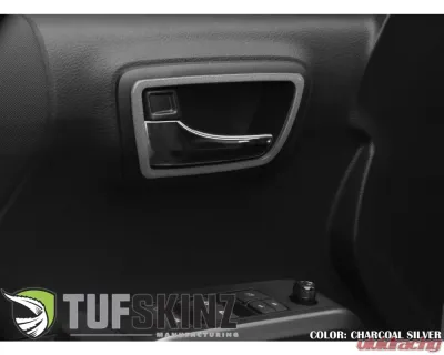 Tufskinz Access Cab Door Handle Surround Accent Trim Fits 2016-2020 Toyota Tacoma 4 Piece Kit In Charcoal Silver (Similar To Magnetic Gray) - TAC044-CLG-G