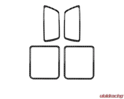 Tufskinz Access Cab Door Handle Surround Accent Trim Fits 2016-2020 Toyota Tacoma 4 Piece Kit In Domed Real Carbon Fiber - TAC044-DCF-G