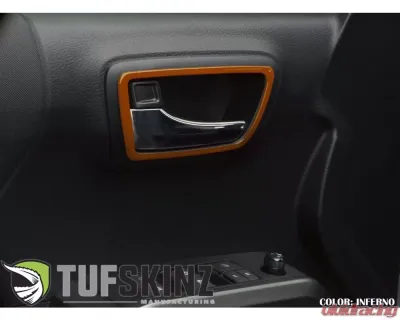 Tufskinz Access Cab Door Handle Surround Accent Trim Fits 2016-2020 Toyota Tacoma 4 Piece Kit In Inferno (Similar To Exterior Inferno Orange) - TAC044-FNO-G
