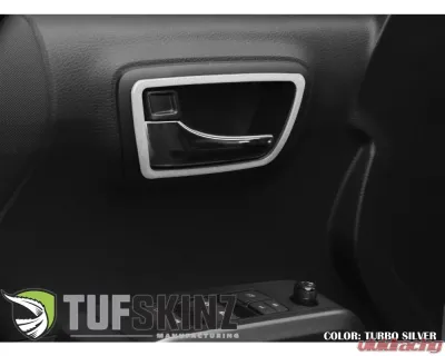 Tufskinz Access Cab Door Handle Surround Accent Trim Fits 2016-2020 Toyota Tacoma 4 Piece Kit In Turbo Silver(Similar To Silver Sky) - TAC044-GTO-G