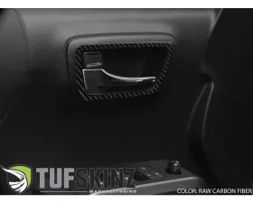 Tufskinz Access Cab Door Handle Surround Accent Trim Fits 2016-2020 Toyota Tacoma 4 Piece Kit In Raw Real Carbon Fiber