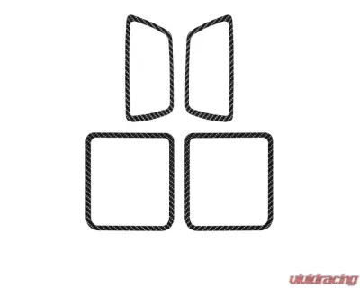 Tufskinz Access Cab Door Handle Surround Accent Trim Fits 2016-2020 Toyota Tacoma 4 Piece Kit In Raw Real Carbon Fiber - TAC044-RCF-X