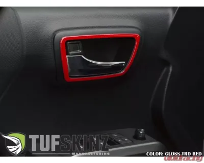 Tufskinz Access Cab Door Handle Surround Accent Trim Fits 2016-2020 Toyota Tacoma 4 Piece Kit In Gloss Trd Red - TAC044-RED-G