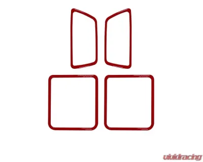 Tufskinz Access Cab Door Handle Surround Accent Trim Fits 2016-2020 Toyota Tacoma 4 Piece Kit In Gloss Trd Red - TAC044-RED-G
