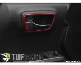 Tufskinz Access Cab Door Handle Surround Accent Trim Fits 2016-2020 Toyota Tacoma 4 Piece Kit In Ruby Red (Similar To Barcelona Red)