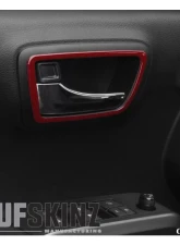 Tufskinz Access Cab Door Handle Surround Accent Trim Fits 2016-2020 Toyota Tacoma 4 Piece Kit In Ruby Red (Similar To Barcelona Red)                                     - TAC044-SNR-G - Image 2