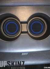 Tufskinz Rear Fold Down Seat Cup Holder Inserts For 2007-2020 Tundra 2 Piece Kit In Black/Blue                                     - TUN011-FBL-X - Image 2