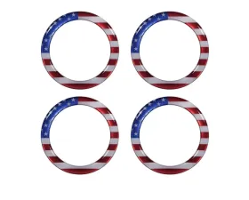 Tufskinz A/C Vent Ring Caps-V2(Covers Chrome) Fits 2014-2020 Toyota Tundra 4 Piece Kit In American Flag Edition