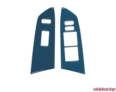 Tufskinz Front Door Switch Panel Accent Trim Fits 2014-2020 Toyota Tundra 2 Piece Kit In Cavalry Blue - TUN027-CYB-G