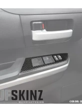 Tufskinz Front Door Switch Panel Accent Trim Fits 2014-2020 Toyota Tundra 2 Piece Kit In Domed Real Carbon Fiber                                     - TUN027-DCF-G - Image 3