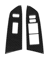Tufskinz Front Door Switch Panel Accent Trim Fits 2014-2020 Toyota Tundra 2 Piece Kit In Domed Real Carbon Fiber                                     - TUN027-DCF-G - Image 2