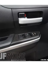 Tufskinz Front Door Switch Panel Accent Trim Fits 2014-2020 Toyota Tundra 2 Piece Kit In Domed Real Carbon Fiber                                     - TUN027-DCF-G - Image 3