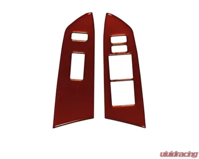 Tufskinz Front Door Switch Panel Accent Trim Fits 2014-2020 Toyota Tundra 2 Piece Kit In Inferno (Similar To Exterior Inferno Orange) - TUN027-FNO-G