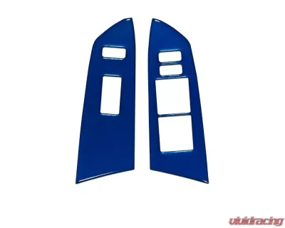 Tufskinz Front Door Switch Panel Accent Trim Fits 2014-2020 Toyota Tundra 2 Piece Kit In Blazing Blue - TUN027-GBL-G
