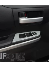 Tufskinz Front Door Switch Panel Accent Trim Fits 2014-2020 Toyota Tundra 2 Piece Kit In Cement Gray                                     - TUN027-GGY-G - Image 2