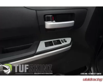 Tufskinz Front Door Switch Panel Accent Trim Fits 2014-2020 Toyota Tundra 2 Piece Kit In Cement Gray - TUN027-GGY-G