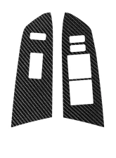 Tufskinz Front Door Switch Panel Accent Trim Fits 2014-2020 Toyota Tundra 2 Piece Kit In Raw Real Carbon Fiber                                     - TUN027-RCF-X - Image 2