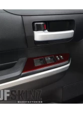 Tufskinz Front Door Switch Panel Accent Trim Fits 2014-2020 Toyota Tundra 2 Piece Kit In Ruby Red (Similar To Barcelona Red)                                     - TUN027-SNR-G - Image 2