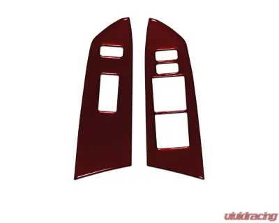 Tufskinz Front Door Switch Panel Accent Trim Fits 2014-2020 Toyota Tundra 2 Piece Kit In Ruby Red (Similar To Barcelona Red) - TUN027-SNR-G