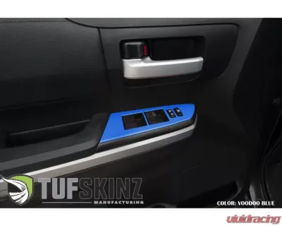 Tufskinz Front Door Switch Panel Accent Trim Fits 2014-2020 Toyota Tundra 2 Piece Kit In Voodoo Blue - TUN027-VODB-G
