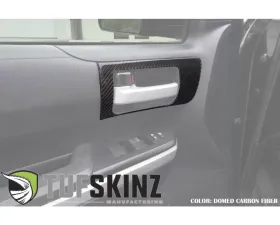 Tufskinz Front Door Handle Accent Trim Fits 2014-2020 Toyota Tundra 2 Piece Kit In Domed Real Carbon Fiber