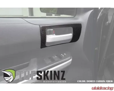 Tufskinz Front Door Handle Accent Trim Fits 2014-2020 Toyota Tundra 2 Piece Kit In Domed Real Carbon Fiber - TUN028-DCF-G