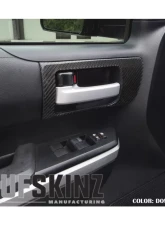 Tufskinz Front Door Handle Accent Trim Fits 2014-2020 Toyota Tundra 2 Piece Kit In Domed Real Carbon Fiber                                     - TUN028-DCF-G - Image 3